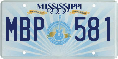 MS license plate MBP581