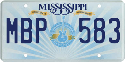 MS license plate MBP583