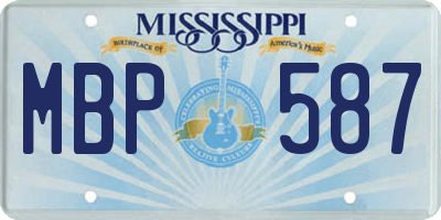 MS license plate MBP587