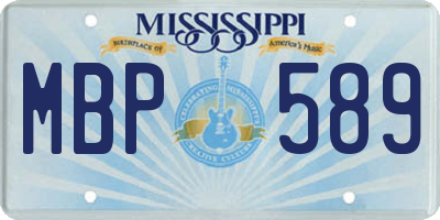 MS license plate MBP589