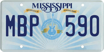 MS license plate MBP590