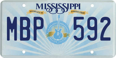 MS license plate MBP592