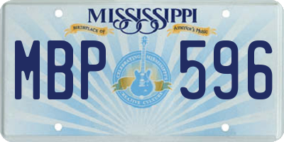 MS license plate MBP596