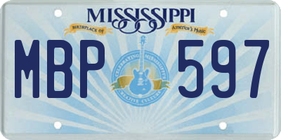 MS license plate MBP597
