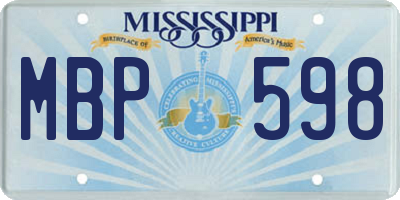 MS license plate MBP598