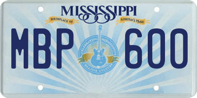 MS license plate MBP600