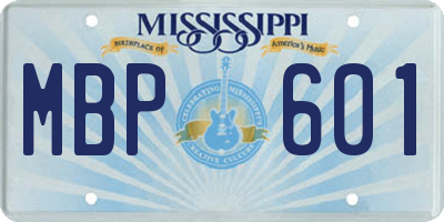 MS license plate MBP601