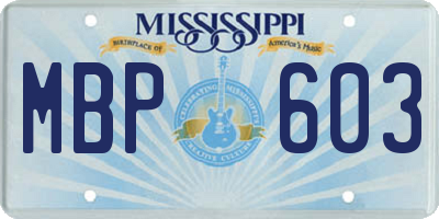 MS license plate MBP603