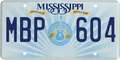 MS license plate MBP604