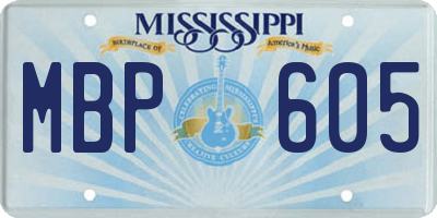 MS license plate MBP605
