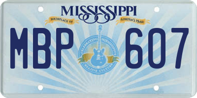 MS license plate MBP607