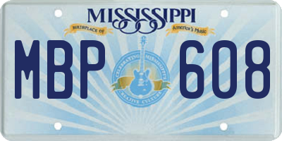 MS license plate MBP608