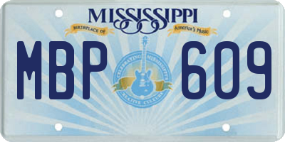 MS license plate MBP609