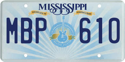 MS license plate MBP610