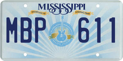 MS license plate MBP611
