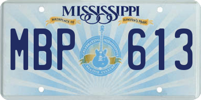 MS license plate MBP613