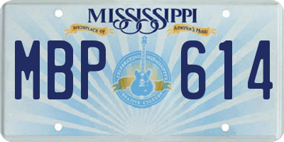 MS license plate MBP614