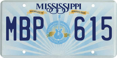MS license plate MBP615