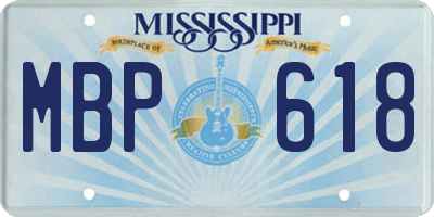 MS license plate MBP618