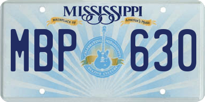 MS license plate MBP630