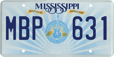 MS license plate MBP631