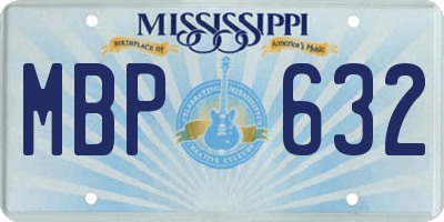 MS license plate MBP632