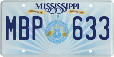 MS license plate MBP633