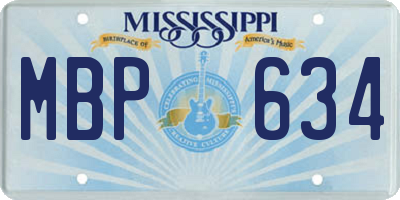 MS license plate MBP634