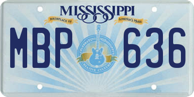 MS license plate MBP636