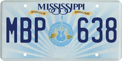 MS license plate MBP638