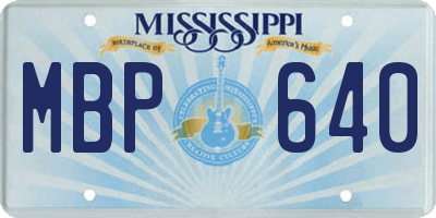 MS license plate MBP640