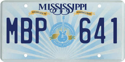 MS license plate MBP641