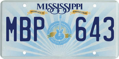 MS license plate MBP643