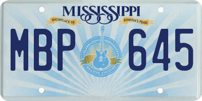 MS license plate MBP645