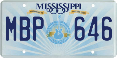 MS license plate MBP646