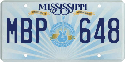 MS license plate MBP648
