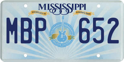 MS license plate MBP652