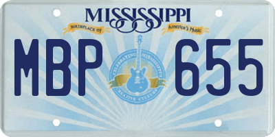 MS license plate MBP655