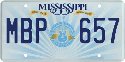 MS license plate MBP657