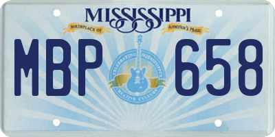 MS license plate MBP658