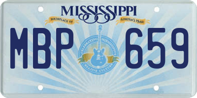 MS license plate MBP659