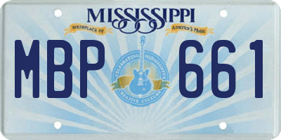 MS license plate MBP661
