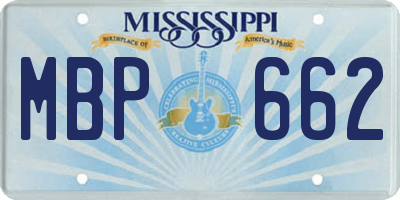 MS license plate MBP662