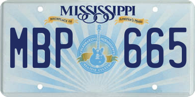 MS license plate MBP665