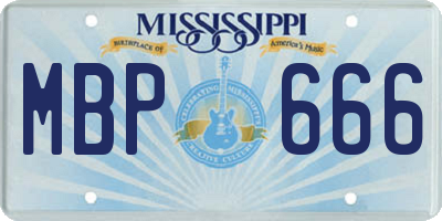 MS license plate MBP666