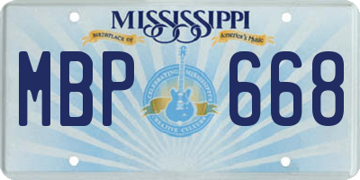 MS license plate MBP668