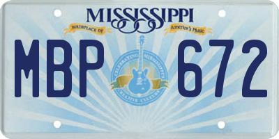 MS license plate MBP672