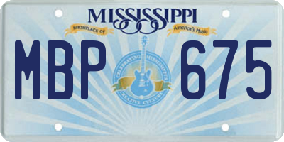 MS license plate MBP675