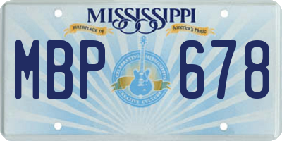 MS license plate MBP678