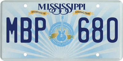 MS license plate MBP680
